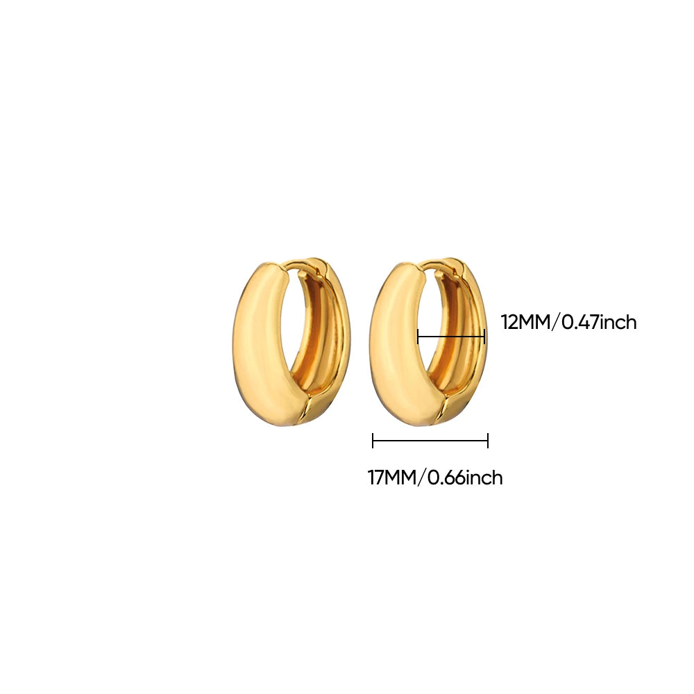 Klassische Creolen für Damen, klobig, Edelstahl, goldfarben, Ohrring, Trend 2025 Neu in minimalistischem Pendientes Schmuck Aretes