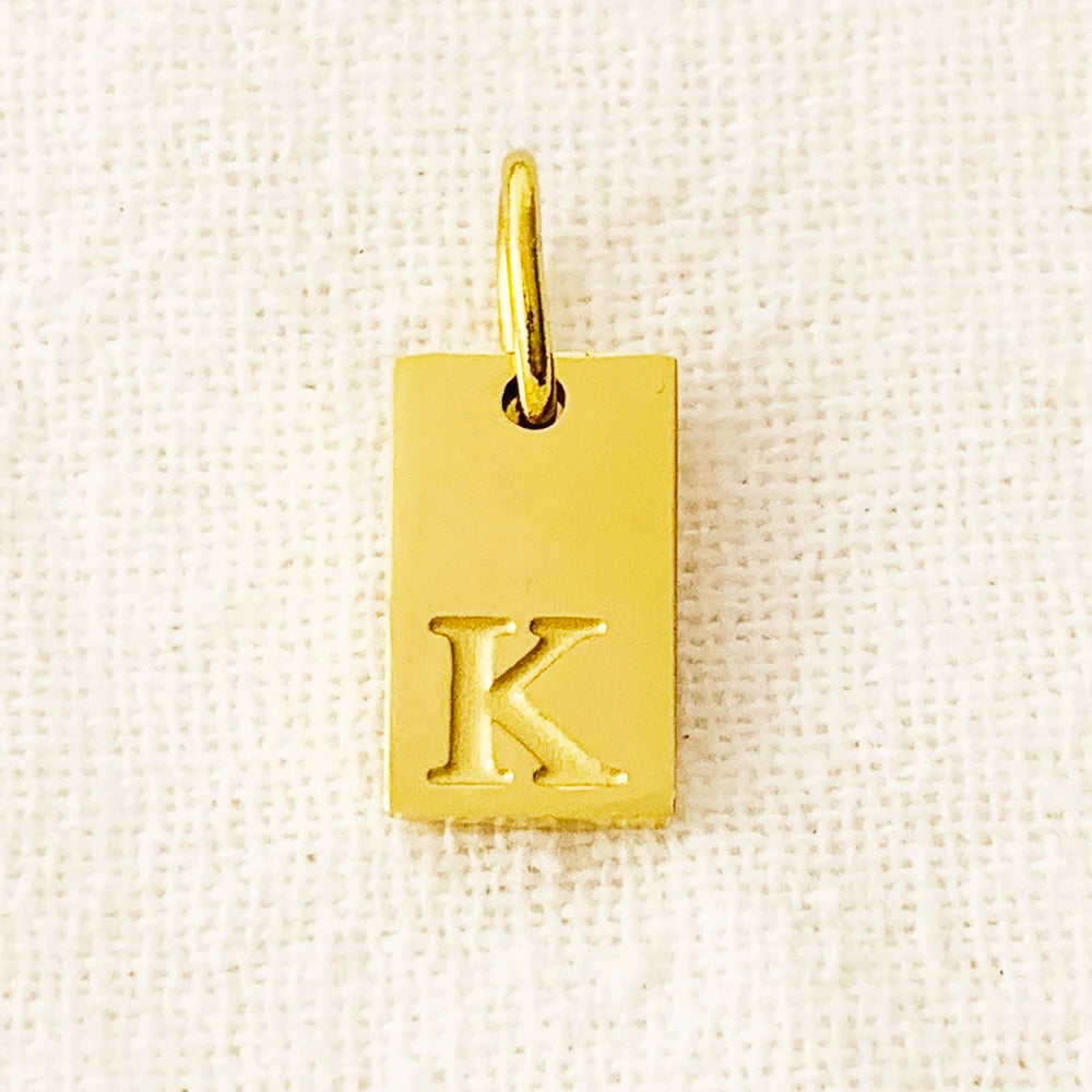 SUNIBI Dije de dije del alfabeto para collares, joyería de acero inoxidable, accesorios de letras grabadas DIY, joyería de moda para mujer