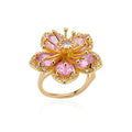 Anillos de flores delicadas de circonita para mujer, de acero inoxidable, nueva tendencia 2024, joyería estética elegante de lujo