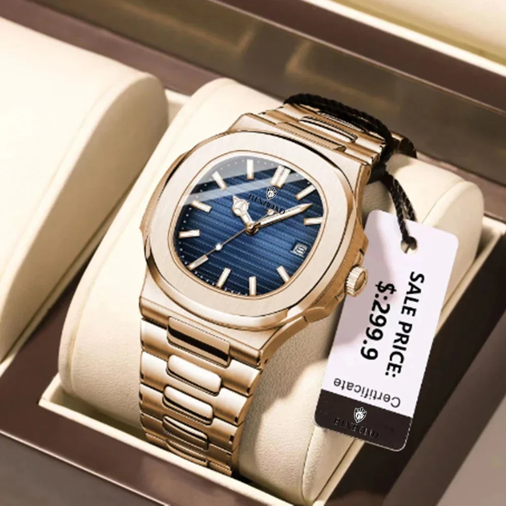 Nuevo Hombre de Suiza Reloj Informal de Oro Rosa Hombres Lujo Reloj Automático Relojes de Pulsera de Cuarzo de Moda Masculina Todo Por 1 Real