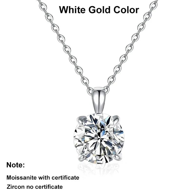 Collar de moissanita NeeTim de 2ct 3ct para mujer, plata de ley 925 con chapado en oro amarillo, rosa y blanco, collar con colgante de diamante de laboratorio