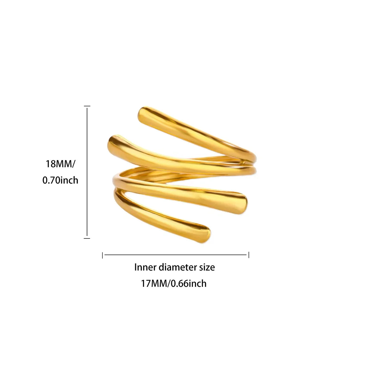 Edelstahl unregelmäßige Wellenringe für Frauen Kreativ Gold Farbe Verstellbarer offener Ring weiblicher Schmuck Punk Rapper Anillos Geschenke