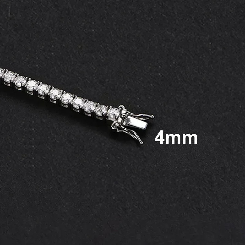 NeeTim 3mm 4mm 5mm Moissanit Tennisarmband Volldiamant 925er Sterlingsilber vergoldet Armbänder für Damen Herren