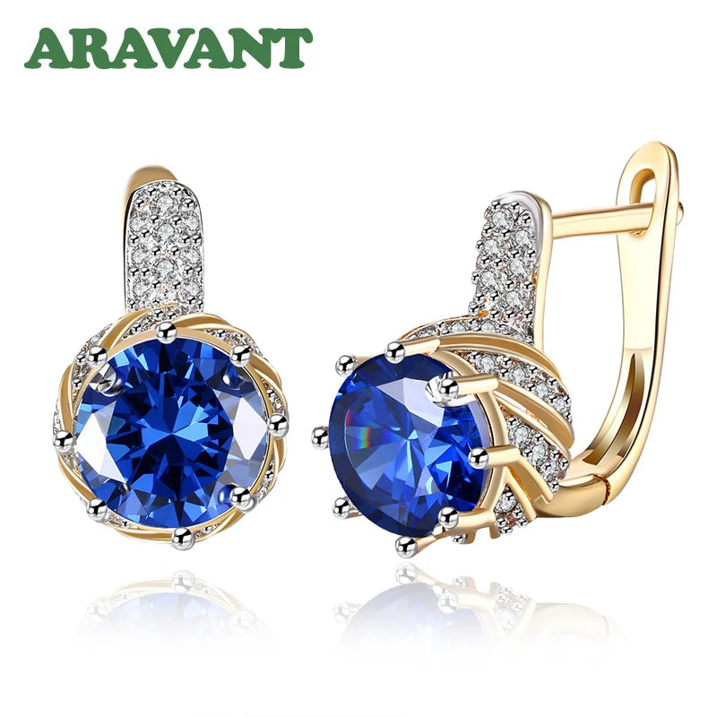 Aravant 925er Silber 18K Gold Ohrhänger für Damen Mode Party Schmuck Geschenke