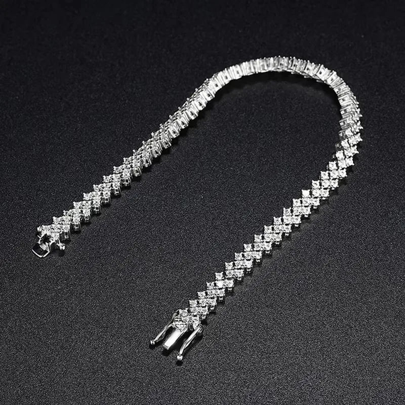 NeeTim Moissanite Tennisarmband 925 Sterling Silber Labor Diamant Armbänder mit Weißgold plattiert Edler Schmuck für Damen