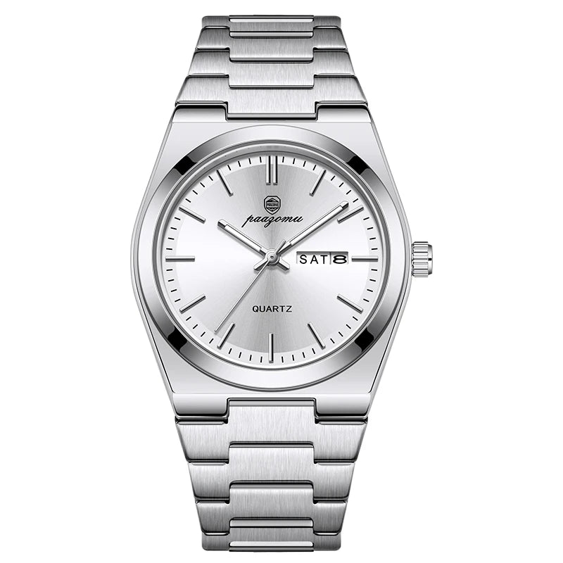 PAAZOMU Reloj de cuarzo ultrafino para hombres y mujeres, estilo minimalista, impermeable, luminoso, correa cómoda, regalo para la oficina diaria