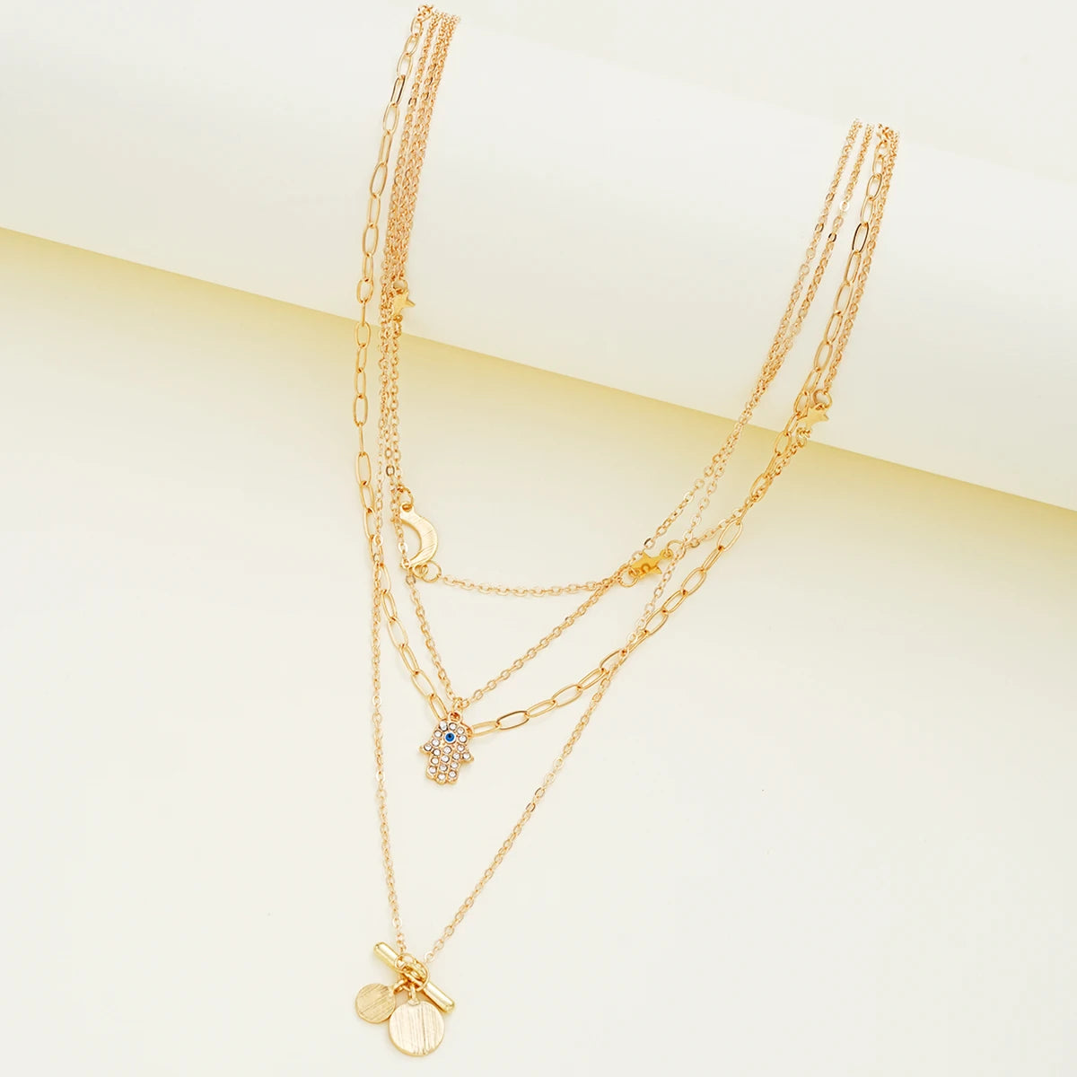 Bohemian Gold Color Multilayer Handmade Chain Vintage Fashion Crystal Pendant Necklaces Sets Jewelry For Women Accessories 2024