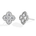 MINTYBOX S925 Silber D/VVS1 Moissanit Ohrstecker für Damen Klee Labor Diamant Ohrringe 1.054ctw Luxus Hochzeit Edelschmuck