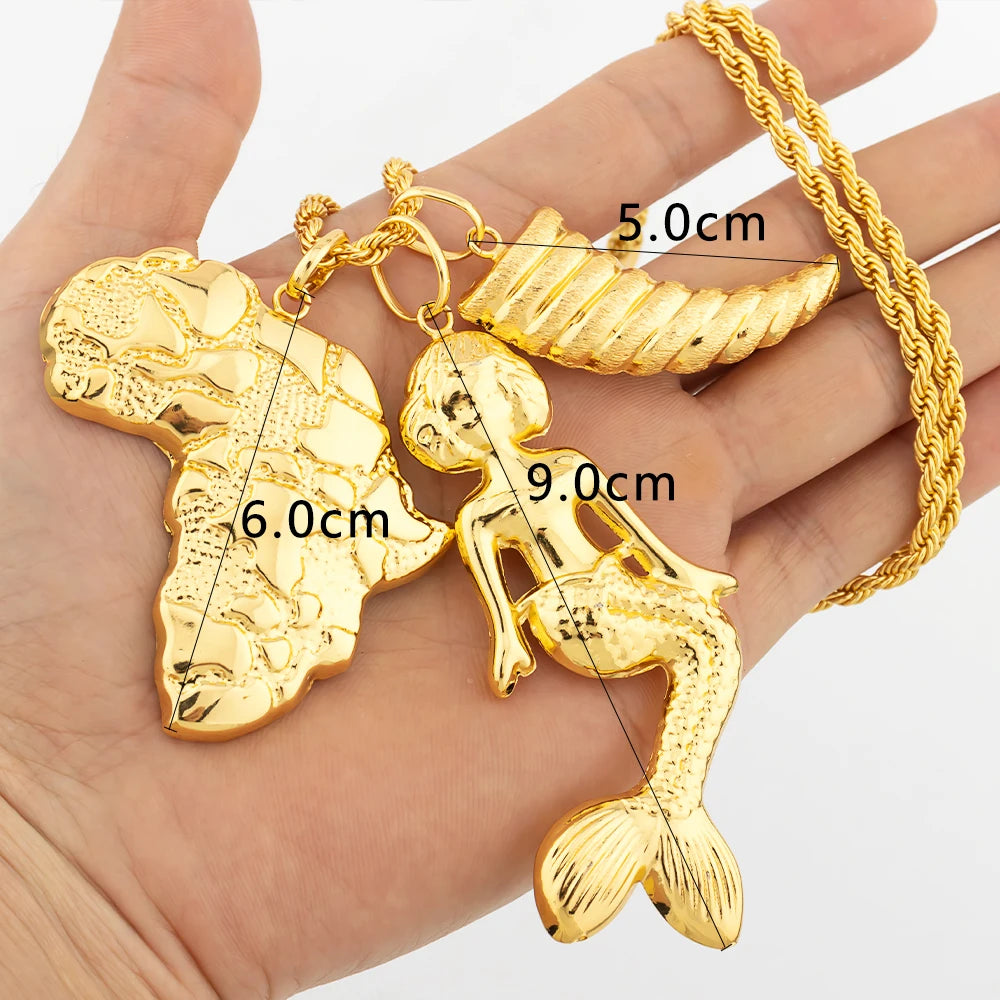 Colgante color oro Dubái, estilo hip hop, personalidad para hombres y mujeres, joyería minimalista, joyería para fiestas, regalos de cumpleaños.