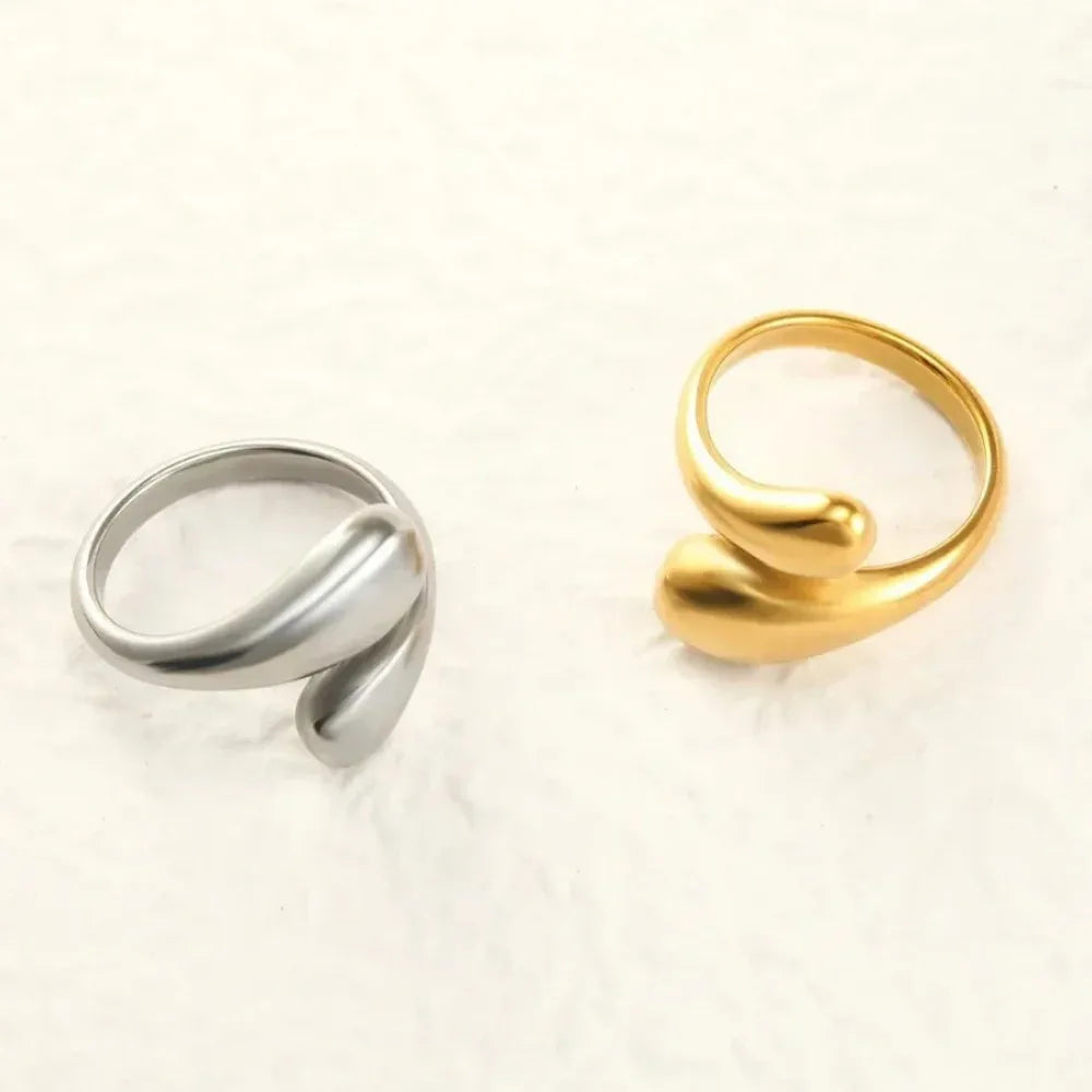 Einfacher Edelstahl Verstellbarer Damenring Statement-Schmuck für Frauen Designer Öffnungsfingerring Großhandel Dropshipping