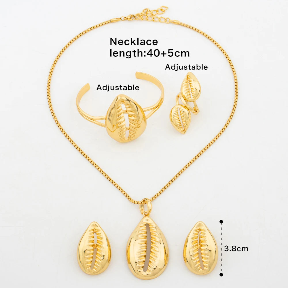 Mode Damenschmuckset für Frauen Afrikanische Halskette und Ohrringe mit Armreifring 4-teiliges Set für Verlobungsfeier Geschenke