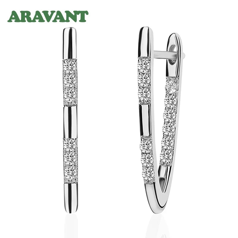 Aravant Pendientes de Aro de Plata 925 con Oro de 18K y Circonita Cúbica para Mujer, Joyería de Moda