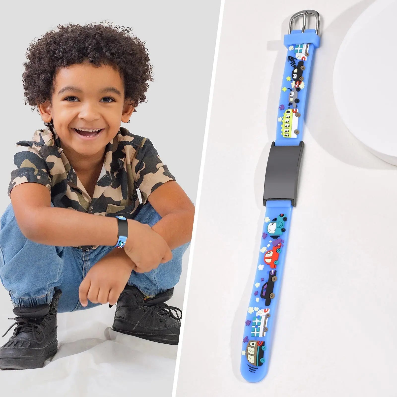 Personalisiertes Ausweiskettchen für kleine Mädchen und Jungen, Silikonarmband verstellbar, Gravierte Zitate Inspirierendes Geschenk