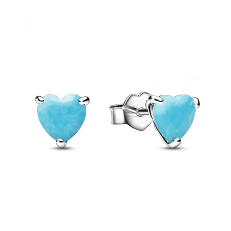 Weihnachtsgeschenk Bestseller 925er Silber blauer Stein Blumen Ohrstecker passend für Damen Festival Exquisiter Charm Schmuck Geschenke