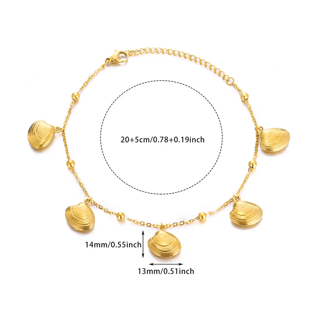 Freshwater Pearl Jewelry Set Shell Starfish Star Necklace Anklet Sets For Women Fashion Stainless Steel Chain Party Daily Gifts