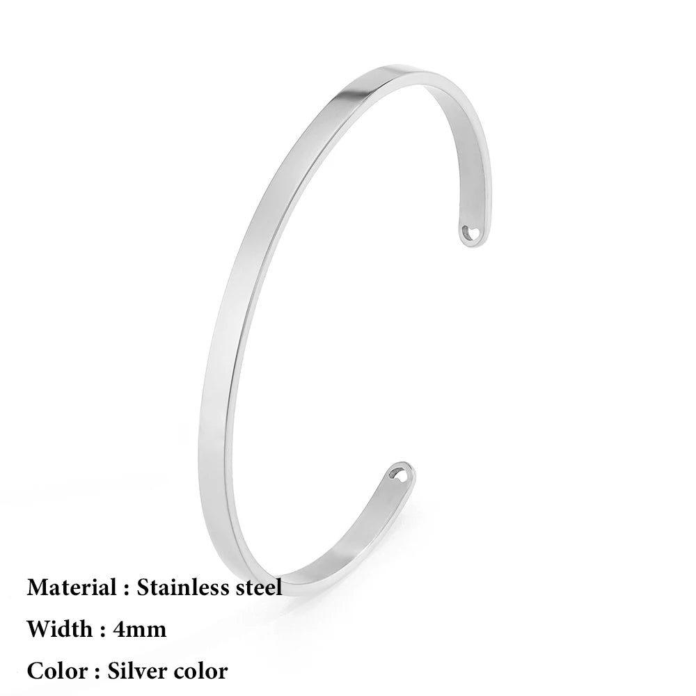 SUNIBI 4mm 6mm Edelstahl Manschette Goldfarben Armreif für Frauen Schmuck Geschenke Großhandel Dropshipping