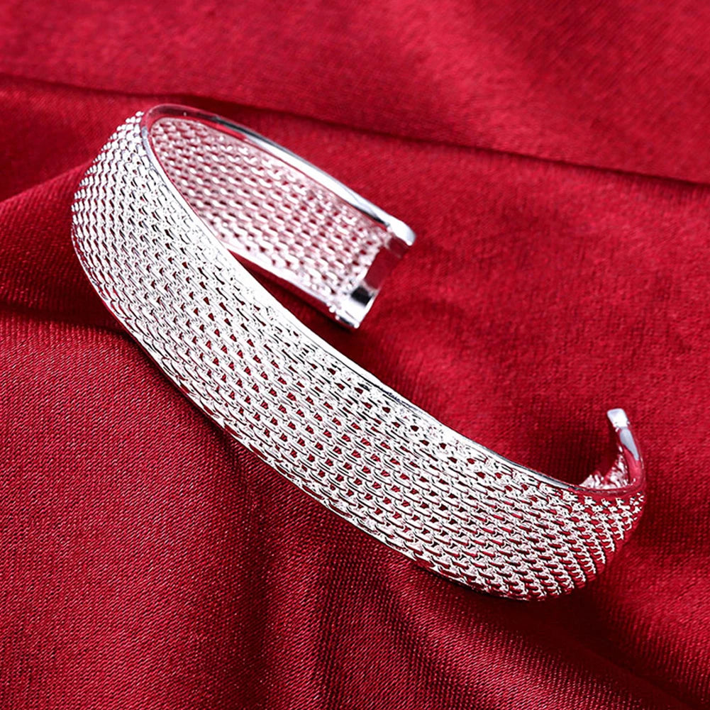 Großhandel Feine 925 Sterlingsilber Armreifen Armband Charms Herz Offen für Frauen Damen Schmuck Anpassung Manschette Hochzeitsgeschenk