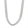 S925Plata europea y americana simple y única, collar ancho calado trenzado, cadena de clavícula de moda ins