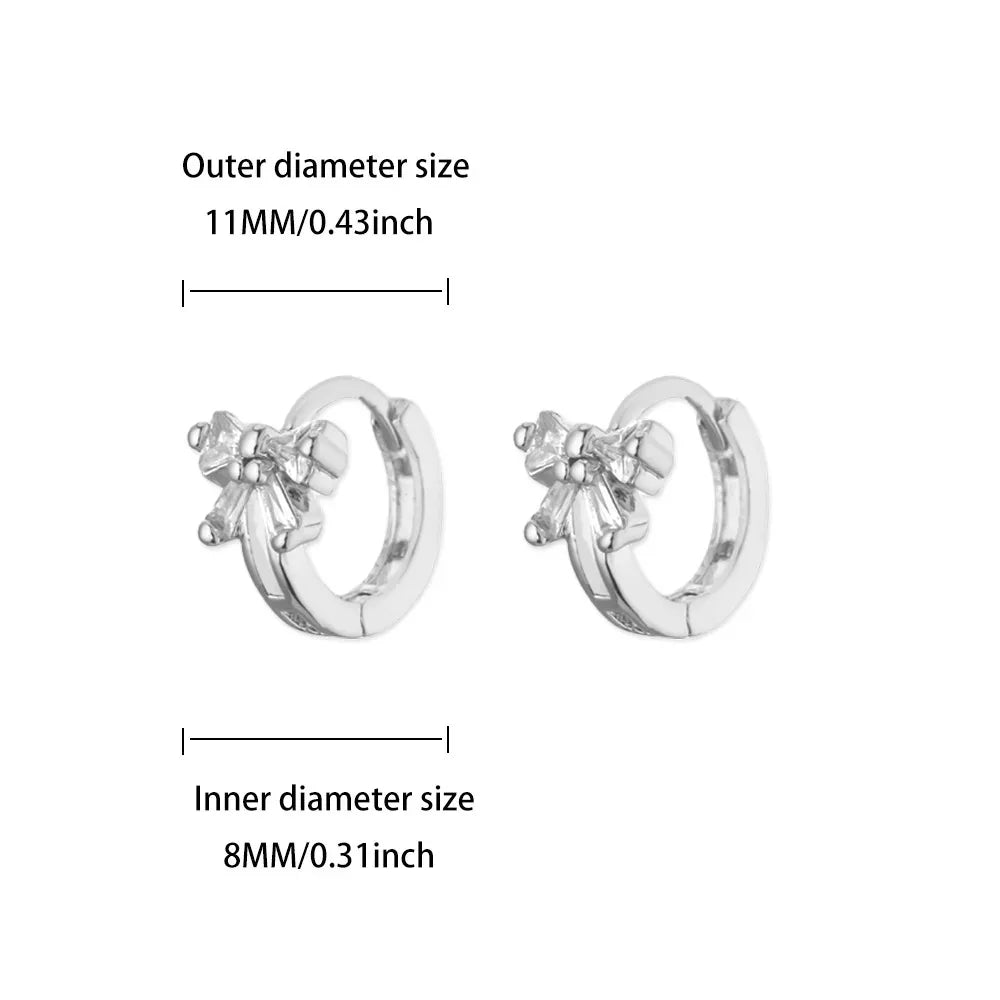 Pendientes de Lazo Vintage de Acero Inoxidable para Mujer, Joyería Elegante, Pendientes de Tuerca de Acero Inoxidable Chapados en Oro, Joyería de Navidad