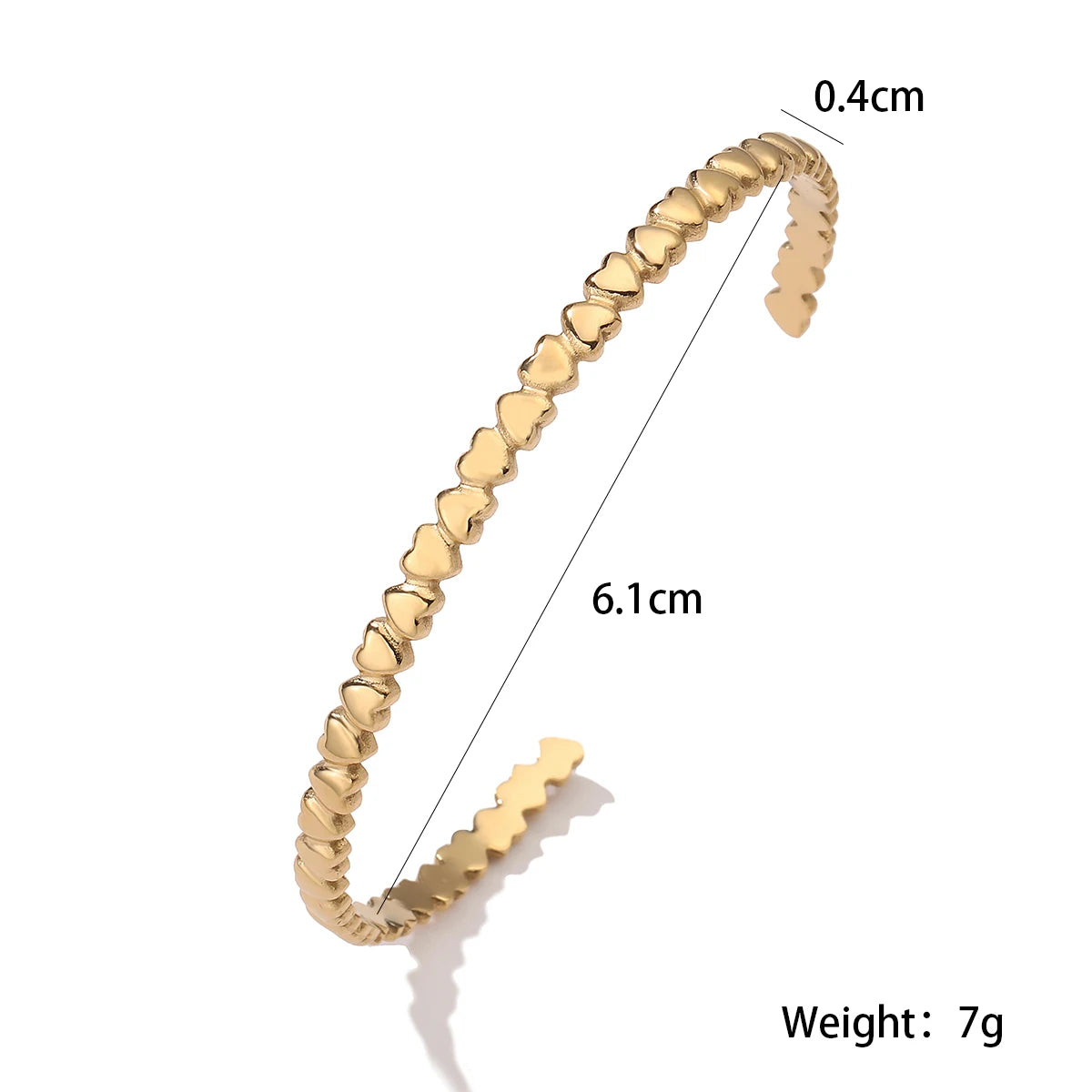 NEWBUY Heißer Verkauf Hochwertige Gold/Silber Farbe Herz Armreifen für Frauen Edelstahl Party Schmuck