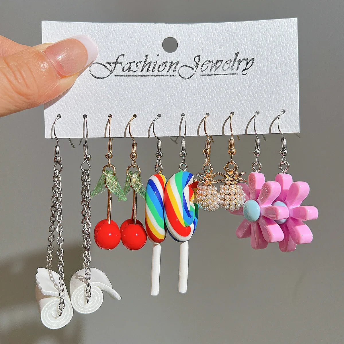 Cartoon Tier Ohrringe Set für Frauen Neue Y2K Mädchen Niedliche Bunte Geometrische Acryl Ente Liebe Drop Ohrringe Trendy Schmuck Geschenke