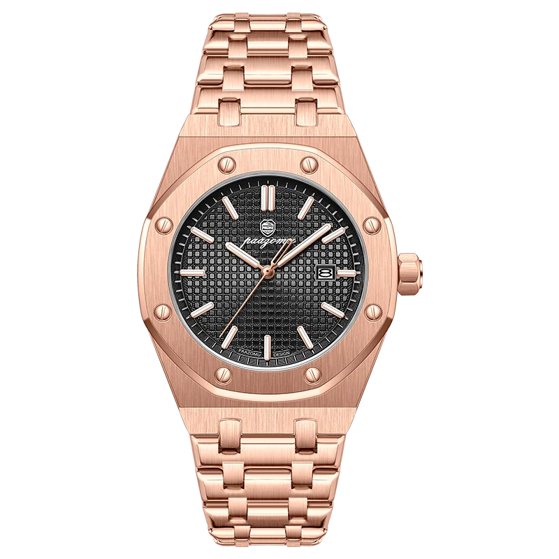 PAAZOMU Original Relojes de Lujo para Hombre Cronógrafo de Fecha Acero Inoxidable Reloj de Cuarzo Impermeable Luminoso Moda Reloj de Pulsera para Hombre