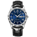 Nuevo Oro Negocios Cuero Casual Diamante Reloj Hombres Lujo Relojes Automáticos Relojes de Pulsera de Moda para Hombres Cuarzo Orologi Uomo