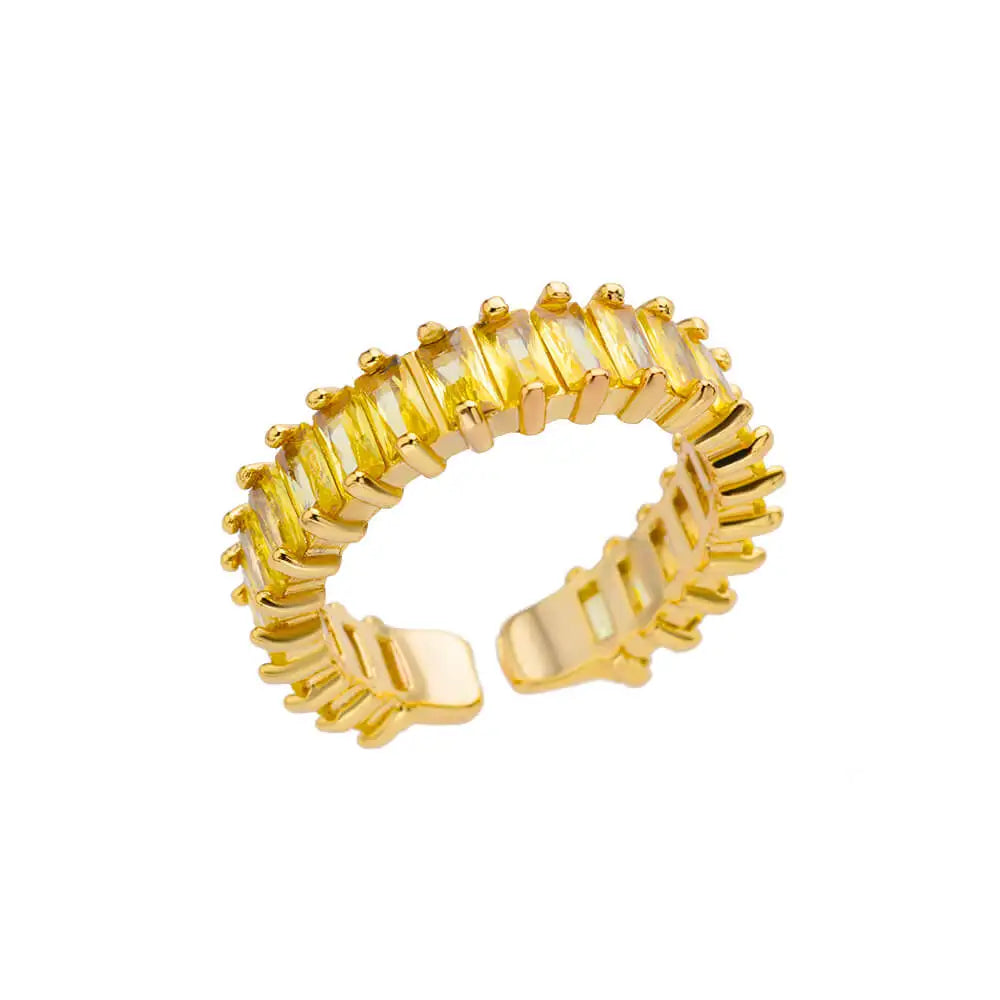 Mini Zirkon Grüne Ringe für Frauen Edelstahl Goldfarbe Verstellbarer Fingerring Verlobung Hochzeit Weihnachtsgeschenk Schmuck