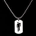 1pcs New Hollow-out Pendant Simple Stainless Steel Figurine Necklace Hip-hop Trend Military Pendant Sweater Chain