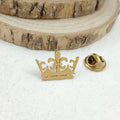 New crown gold-plated stainless steel badge, suit lapel pin, gold-plated men's brooch, business clothing matching