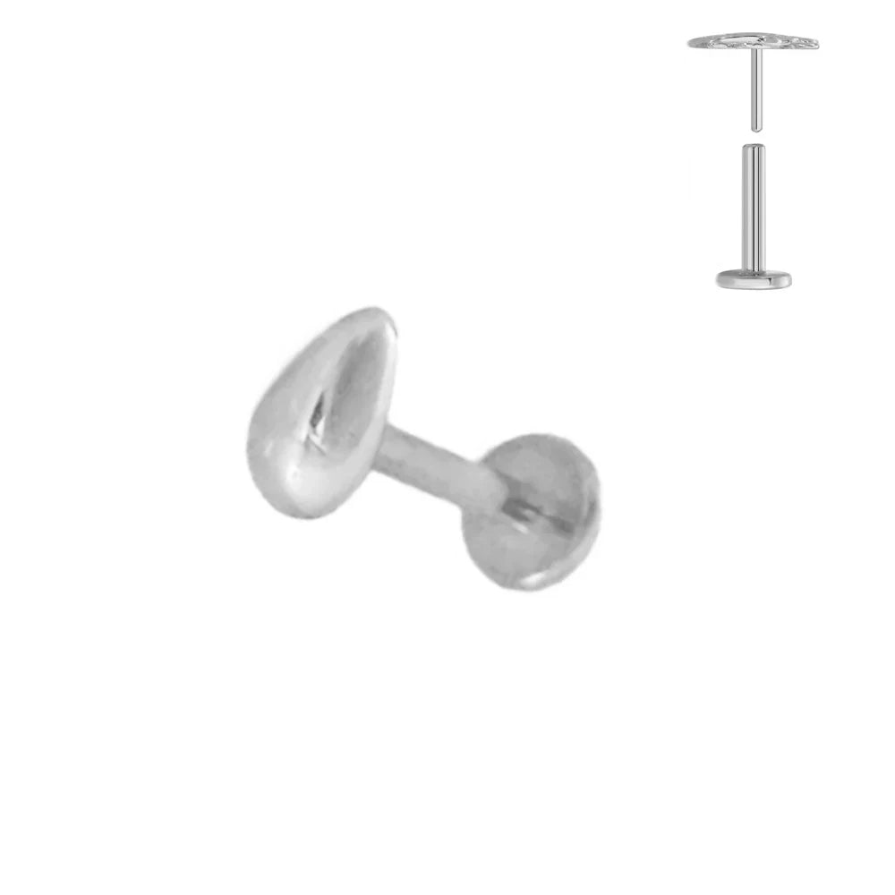 G23 Flores de titanio Labret de empuje 16G 18G 20G Piercing de mariposa para labios sin rosca con forma de gota de agua, arete para tragus, joyería corporal