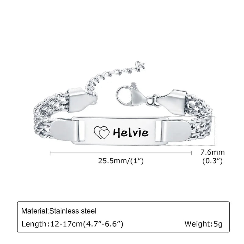 Personalisierte Baby Namen Armbänder 14K Vergoldet Benutzerdefinierte ID Armbänder für Mädchen Jungen Individuelle Text Armbänder Neugeborenen Geschenk
