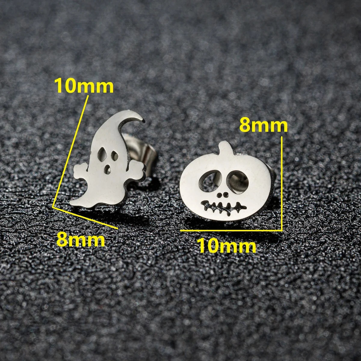 Horror Halloween Bat Spider Trendy Earrings Women 2024 Black Color Stainless Steel Ear Piercing Skull Punk Jewelry Party Gifts