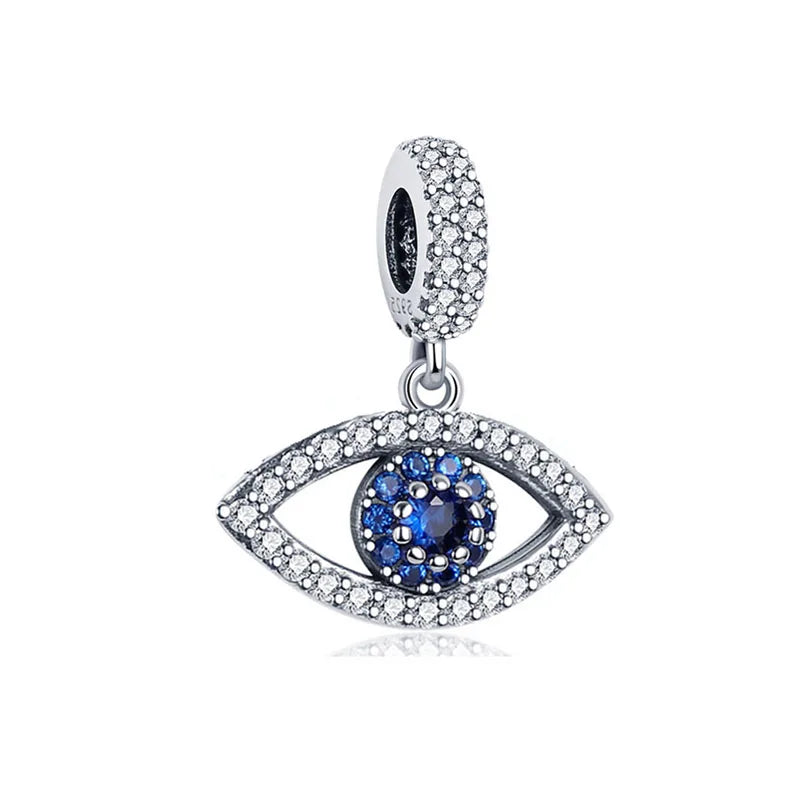 Europäische Sommer Blaue Serie Schildkrötenblumen-Anhänger Passend für S925 Europäisches 925 Sterling Silber Armband Armreifen Halskette
