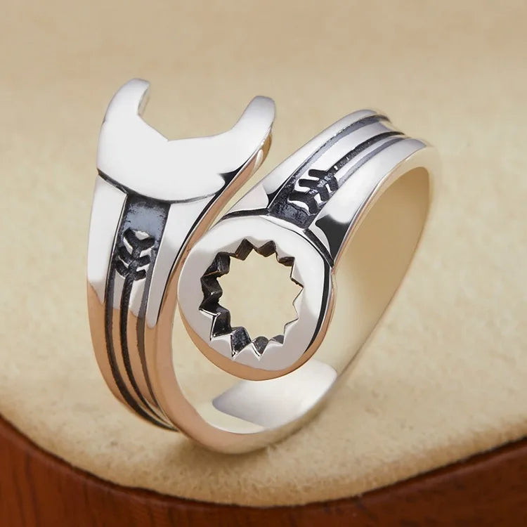 Mode 925 Sterlingsilber Schraubenschlüssel Verstellbare Ringe für Damen Herren Luxus Schmuck Accessoires Großhandel Schmuck Frauen