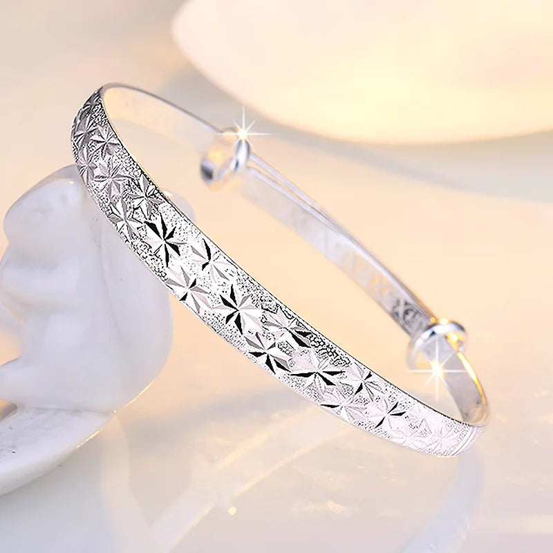 Großhandel Feine 925 Sterlingsilber Armreifen Armband Charms Herz Offen für Frauen Damen Schmuck Anpassung Manschette Hochzeitsgeschenk