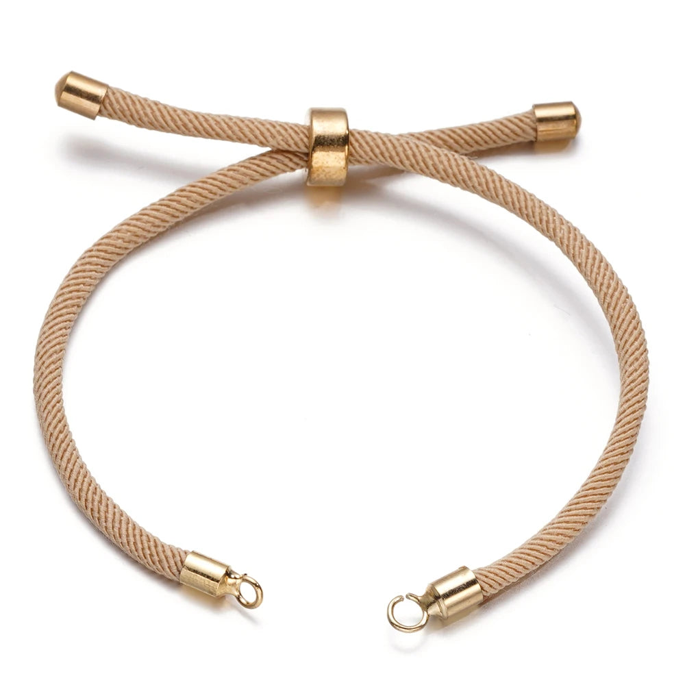 1 Stück Verstellbare Nylon Geflochtene Kordeln Schieber Freundschaftsarmbänder mit Messingkordelende für Schmuckherstellung DIY Zubehör