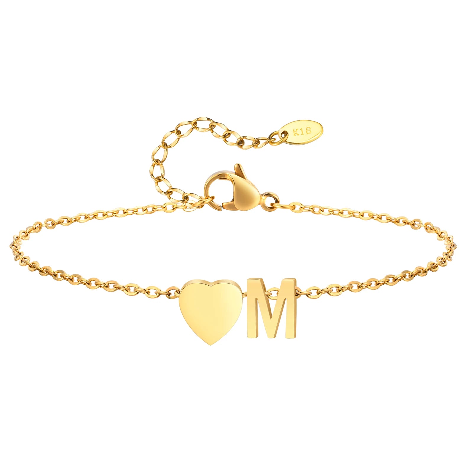 Damen Herz Anfangs-Fußkettchen Armbänder Verstellbarer Strand Schmuck Hypoallergener Edelstahl Personalisierte Namens Fußkette Fußkettchen