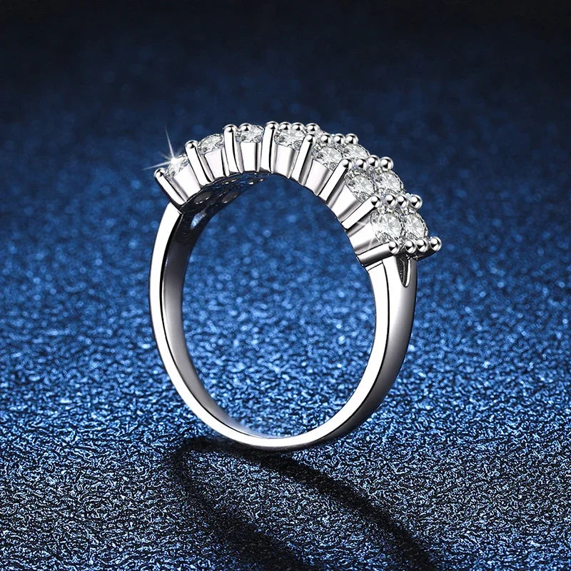 NeeTim 1.4CT Alle Moissanitringe für Damen Funkelnder Diamant-Ehering aus S925 Sterlingsilber mit weißgoldplattiertem Schmuck