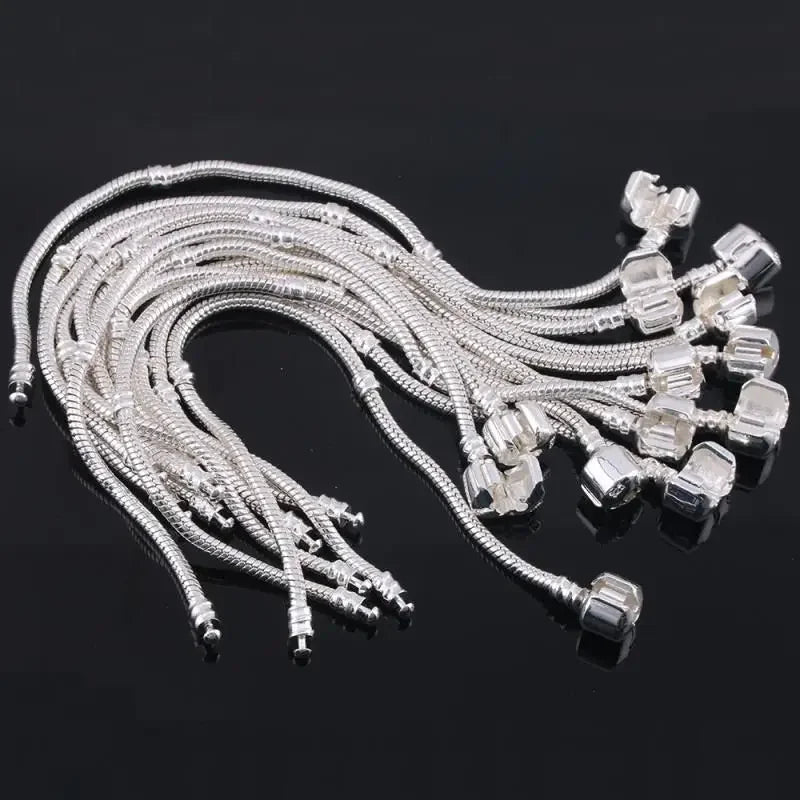 Original 925 Sterling Silber Schlangenkette Charm Armband Armreif Feiner Schmuck Basic Charm Armbänder für Frauen Männer Party DIY Schmuck