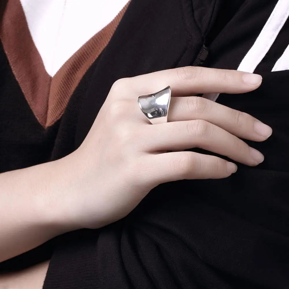 Heiße klassische Charms 925 Sterling Silber breite Ringe für Männer Frauen Größe 7 8 9 10 Mode Party edler Schmuck Weihnachtsgeschenke