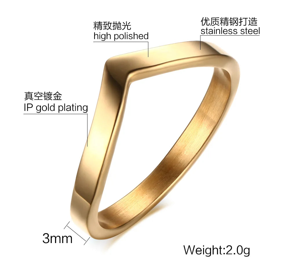 2er-Set Stapelringe für DamenEdelstahl 2mm dünn Goldfarben Kuppelform Minimalistischer Schmuck