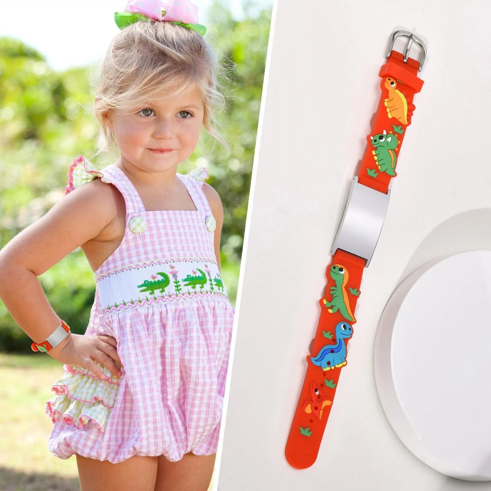Personalisiertes Ausweiskettchen für kleine Mädchen und Jungen, Silikonarmband verstellbar, Gravierte Zitate Inspirierendes Geschenk