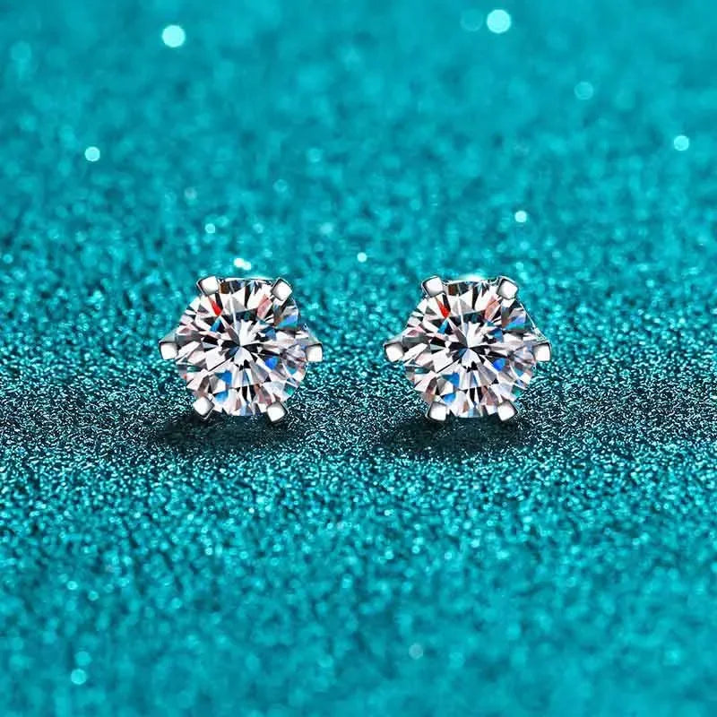 NeeTim 8mm 2 Karat Moissanit Ohrstecker für Damen mit Schraubverschluss 925 Sterling Silber Edelschmuck Besteht Diamanttest