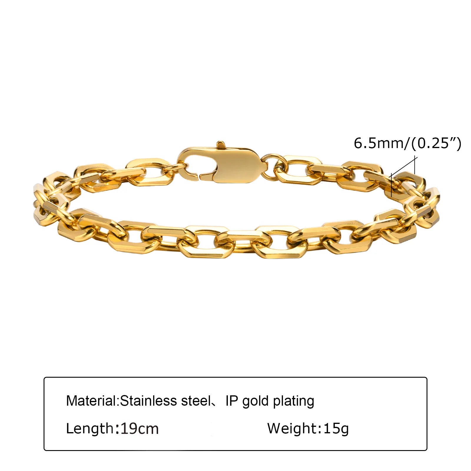 Klobiges Edelstahl-Gliederarmband für Damen, vergoldete Layering-Armbänder Armband Wasserdichter Schmuck