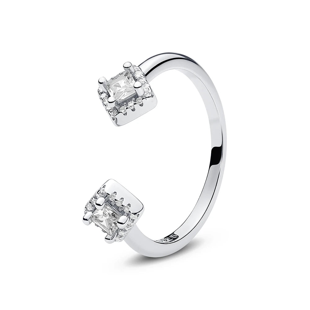 925er Sterling Silber Ringe für Frauen Original Krone Herz Wunschknochen Verlobung Hochzeit Rose Gold Kristall Ring Luxusschmuck