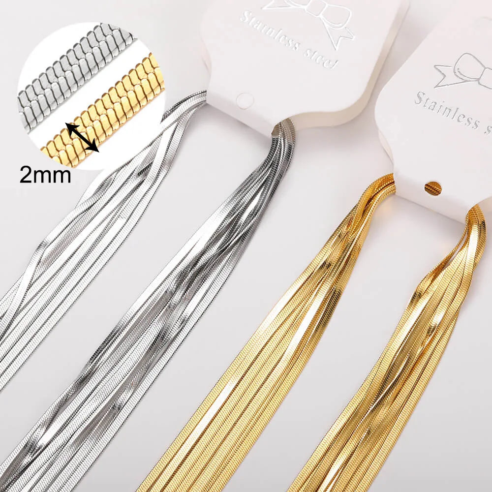10pcs/set Stainless Steel Gold Color Necklace For Women 45cm Chain DIY Jewelry Accessories Making Materials Handmade Supplies