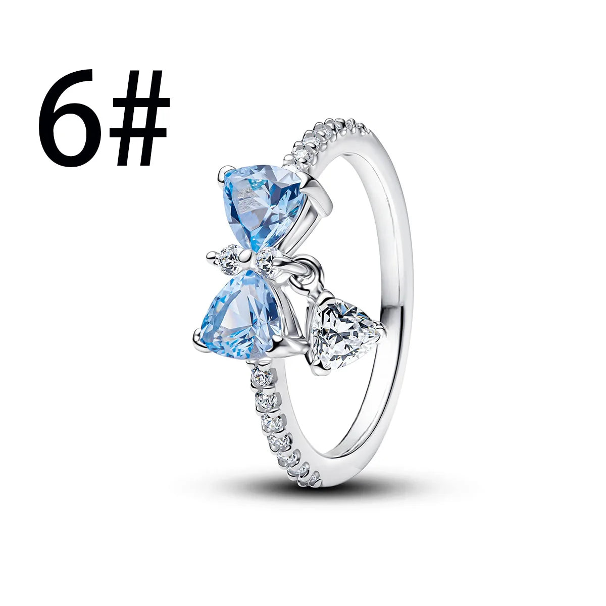 Original 925 Sterling Silver Charms Pendant Blue Bow Suit Bead for Wome Rings Earrings Necklace DIY Bracelet Fine Jewellery Gift