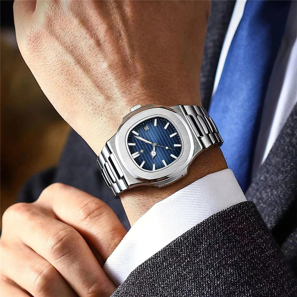 Reloj de hombre con movimiento casual de negocios, de lujo, automático, para hombre, de moda, de cuarzo, de pulsera, regalos, Relogio Masculino