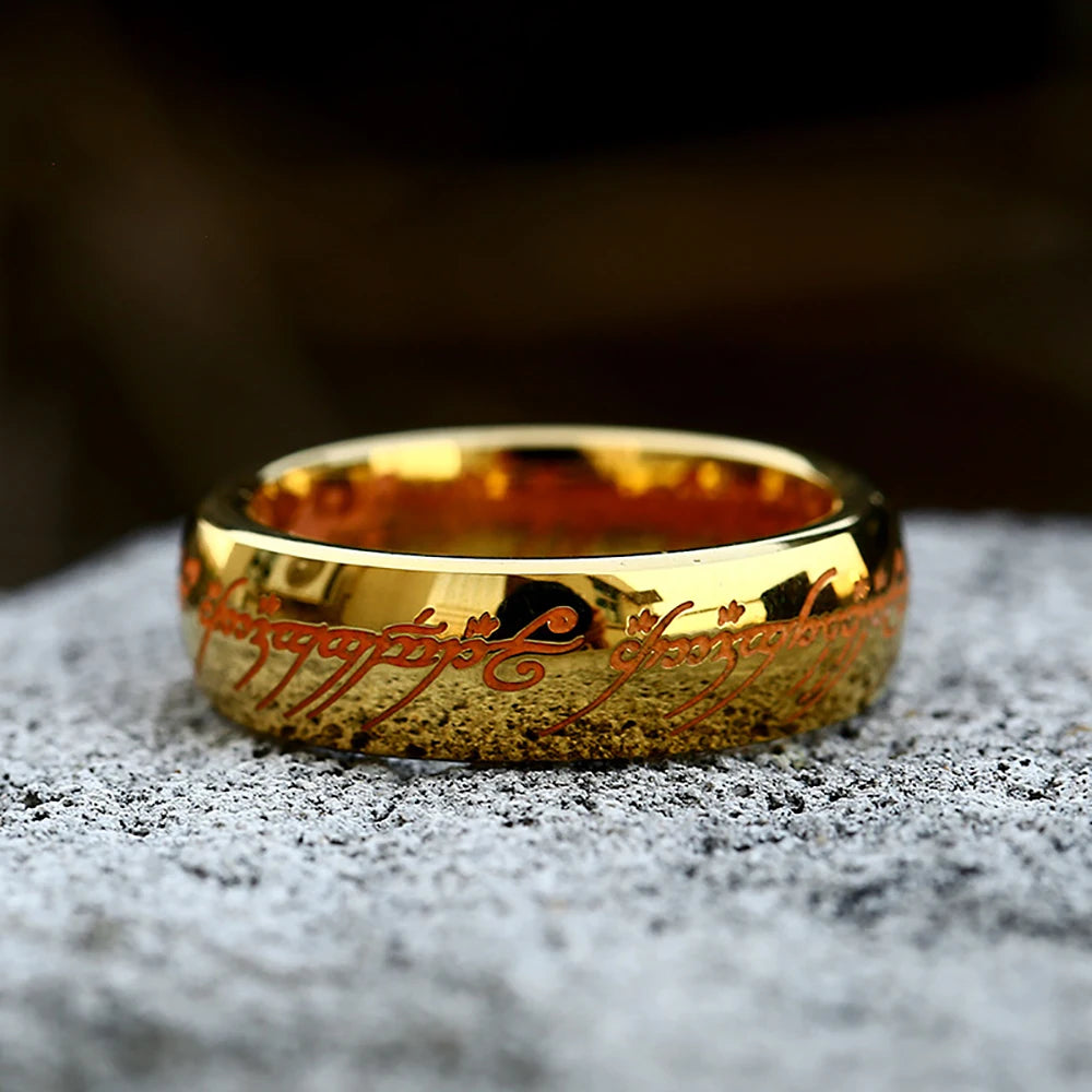 2024 Neuer Trendiger Einfacher 3D Geschnitzter Glaubensring Edelstahl Paar Farbig Plattierte Kettenringe Retro Herrenschmuck Geschenke Custom